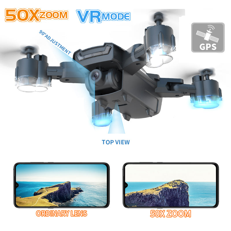 Optical Flow Foldable 50-Times Zoon Drone